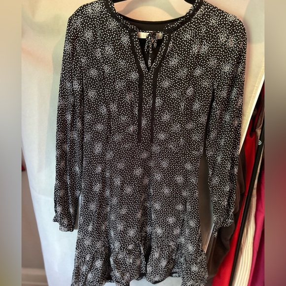 Anne Taylor LOFT Black and White Polka Dot Swing Dress - Picture 2 of 5